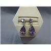 Image 1 : New Amethyst & Diamond dangle earrings