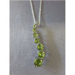 Peridot Journey design necklace set w/ 3 Diamonds