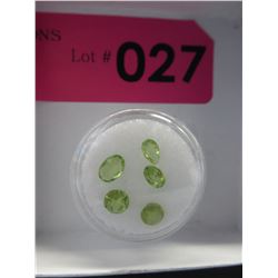 Gem jar: 5 Assorted Peridot gemstones