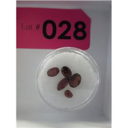 Gem jar: 5 Assorted Garnet gemstones
