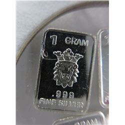 4 x .999 Silver Scottsdale Lion motif bars