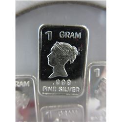 4 x .999 Silver Queen Elizabeth motif bars