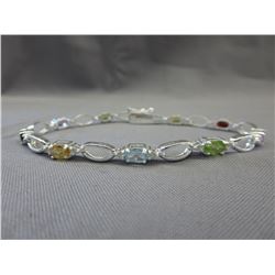 Sterling Silver Multi gemstone bracelet