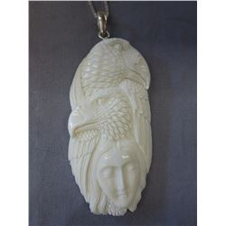 Hand carved Buffalo bone necklace