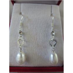 New Sterling Silver freshwater pearl earrings