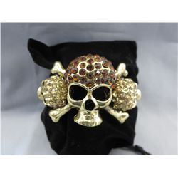 Skull & Crossbones crystal studded bracelet