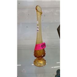 Vintage Fenton amber glass bud vase