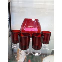 Vintage - Oversized Ruby glass brandy snifter