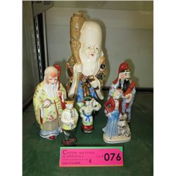 6 Oriental figurines - some Occupied Japan
