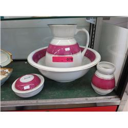Vintage glazed porcelain bathroom set