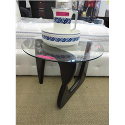 NEW - Round glass top side table