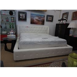 NEW - King Size white upholstered bed frame