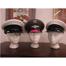 3 Vintage Navy caps - 2 Canadian, 1 German
