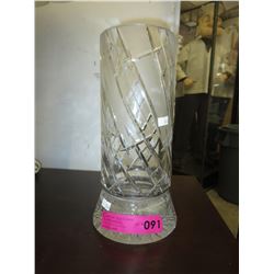 Cut crystal vase with heavy base