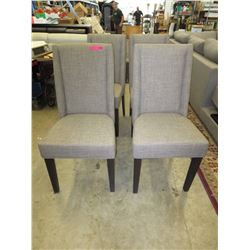 NEW - 4 Upholstered Dining Chairs - Grey