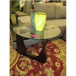 NEW - Round glass top end table
