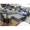 Image 1 : NEW - Grey Upholstered Sectional with Ottoman
