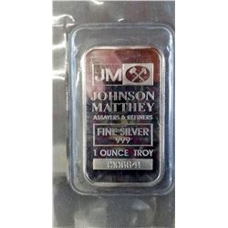 20 x 1 Troy oz. Johnson Matthey .999 Silver Bars