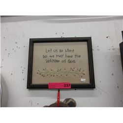 Vintage hand embroidered inspirational saying