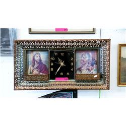 Vintage electric clock with religious theme