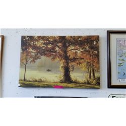 Stretcher framed print on canvas