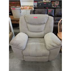 NEW - Chenille rocking recliner - beige