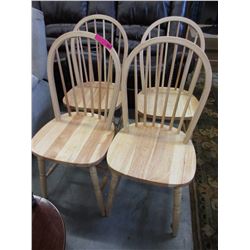 4 New wood hoop back chairs