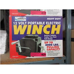 NEW - 12 Volt Portable Electric Winch