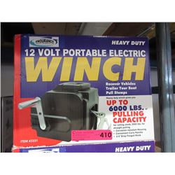 NEW - 12 Volt Portable Electric Winch