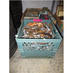 Milk crate and contents - scrap metal
