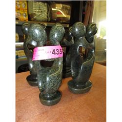 4 Carved soapstone statues