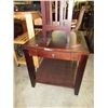 Image 1 : NEW - Square wood end table with drawer & shelf