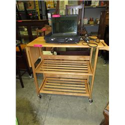 NEW - Wood kitchen cart - natural wood finish