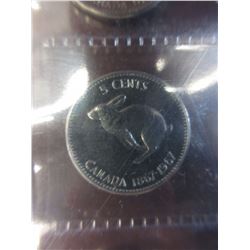 30 Canadian Centennial Lucky Rabbit nickels