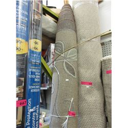 Used broadloom area carpet - Brown leaf pattern