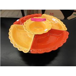 Vintage California Pottery chip & dip set