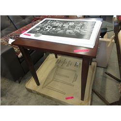 NEW - Solid wood table - walnut finish