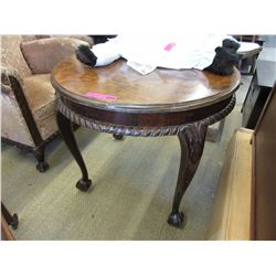 Vintage wood table with claw & ball foot