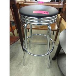 NEW - Bar stool with black top & chrome legs