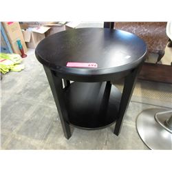 NEW - Round wood end table - espresso finish