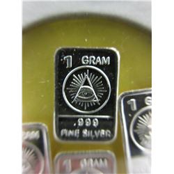 4 x .999 Silver "Free Mason-All Seeing Eye" bars