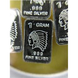 4 x .999 Fine Silver "Native Indian Head" bars