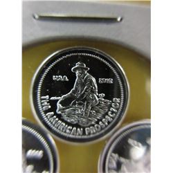 4 x .999 Fine Silver American Prospector rounds