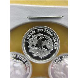 4 x .999 Fine Silver American Bald Eagle rounds