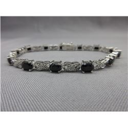 6.05 CTW Oval Cut Blue Sapphire & Diamond Bracelet