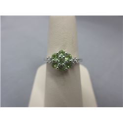 .75 CTW Peridot & Diamond cluster ring