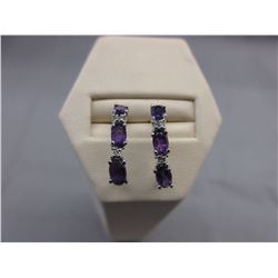 New Oval Amethyst 1/2 hoop earrings