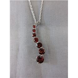 Garnet & Diamond journey necklace - 1.81 CTW