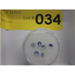 Gem jar: 6 Tanzanite gemstones