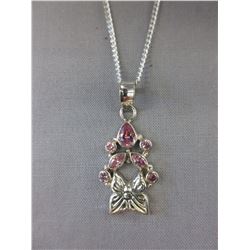 Butterfly necklace set with Pink Kunzite